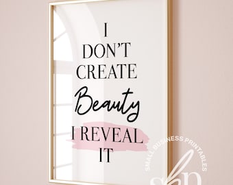 Blush Pink Beauty Quote, Beauty Salon Decor, Esthetician Decor, Facials, Esthetician Wall Art, Dermatology Clinic Decor, Body Sculpting