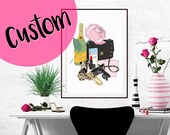 BENUTZERDEFINIERTE ist, was in meiner Tasche Portrait Illustration Kunstposter