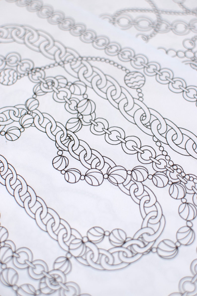 Download Chains and Pearls: 10 Coloring Pages for Instant Download. | Etsy