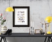 30 Lipsticks Fashion Illustration Art Poster