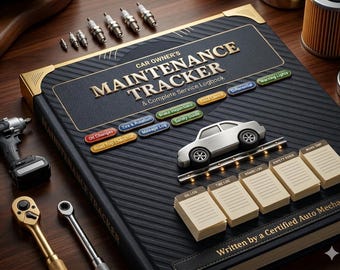 Car Maintenance Tracker, Service Logbook, Oil Change, Tire Rotation (Printable PDF)