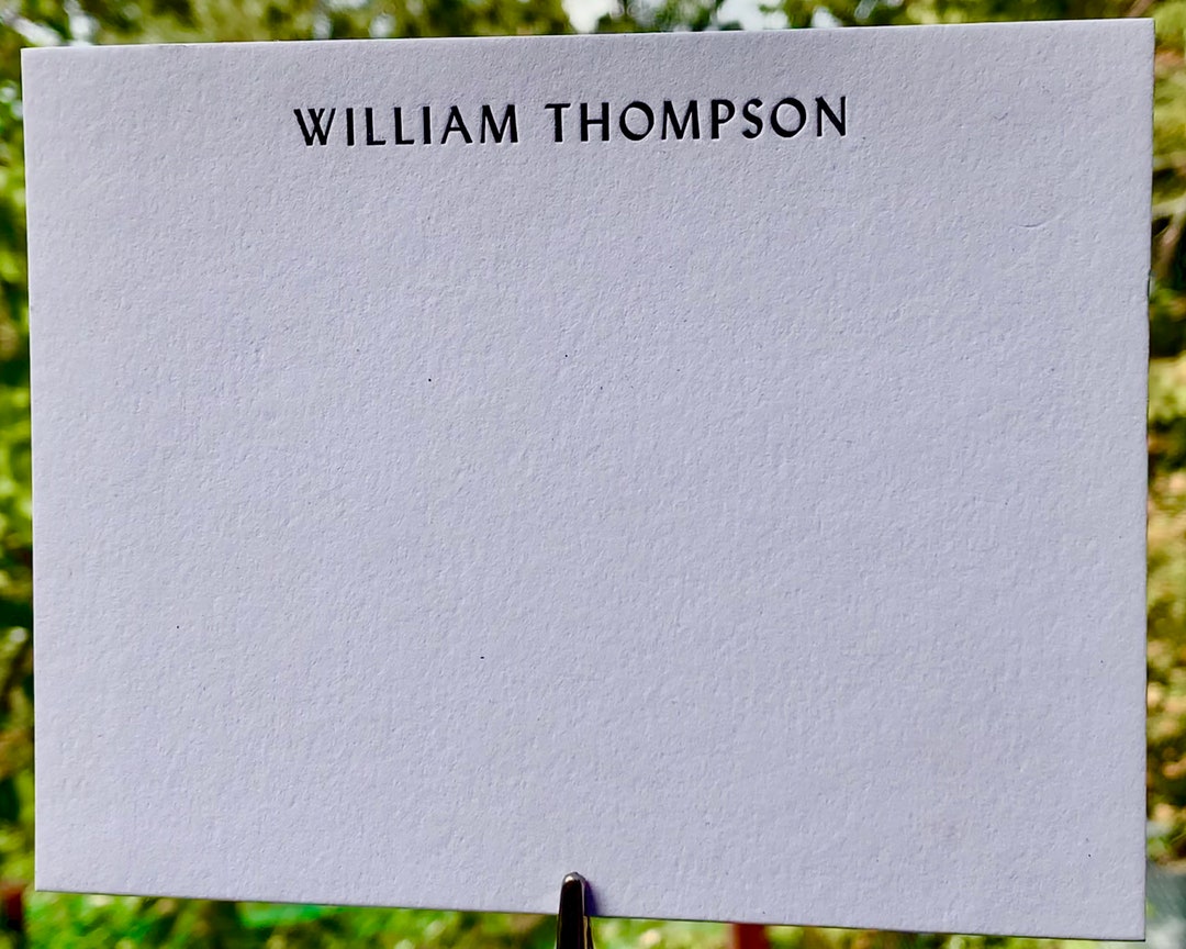 50 Letterpress Personalized Note Cards, With Envelopes - Etsy