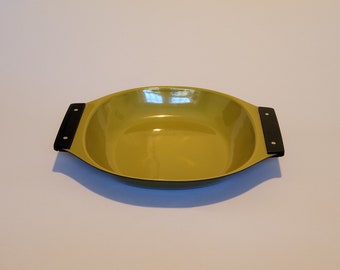 Graham Kerr Enamel Platter Avocado Green Enamelware Pan with Handles