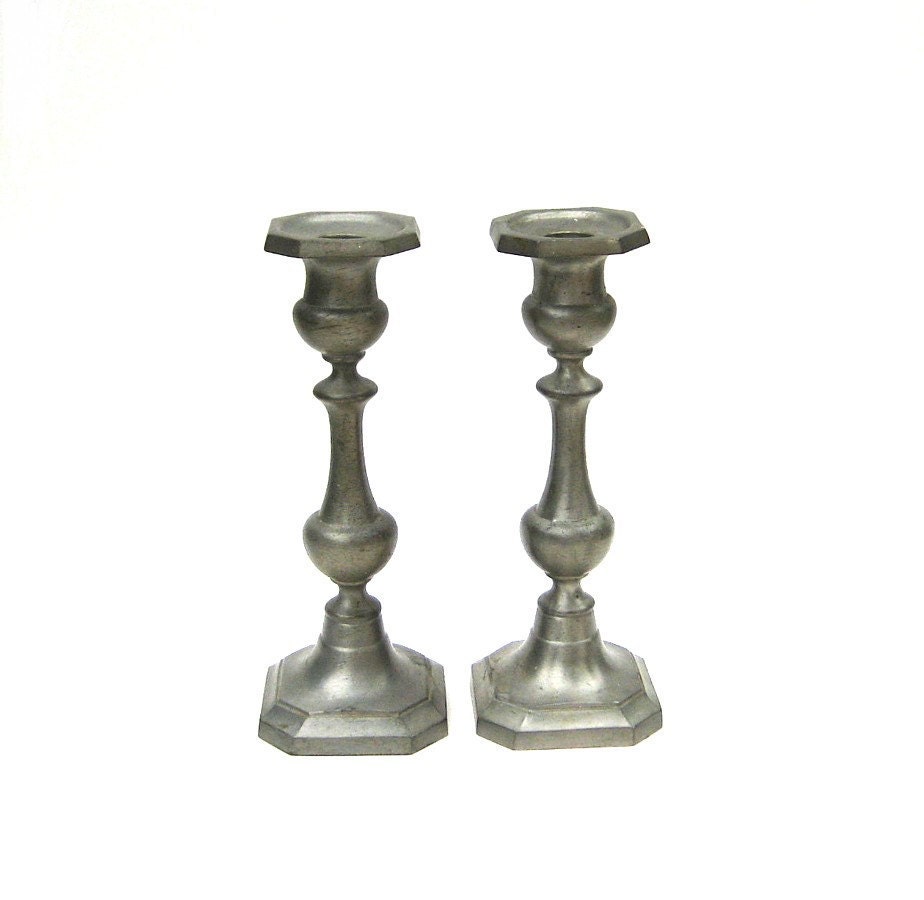 Vintage Towle Pewter Candlesticks Classic Pair of Candle Etsy
