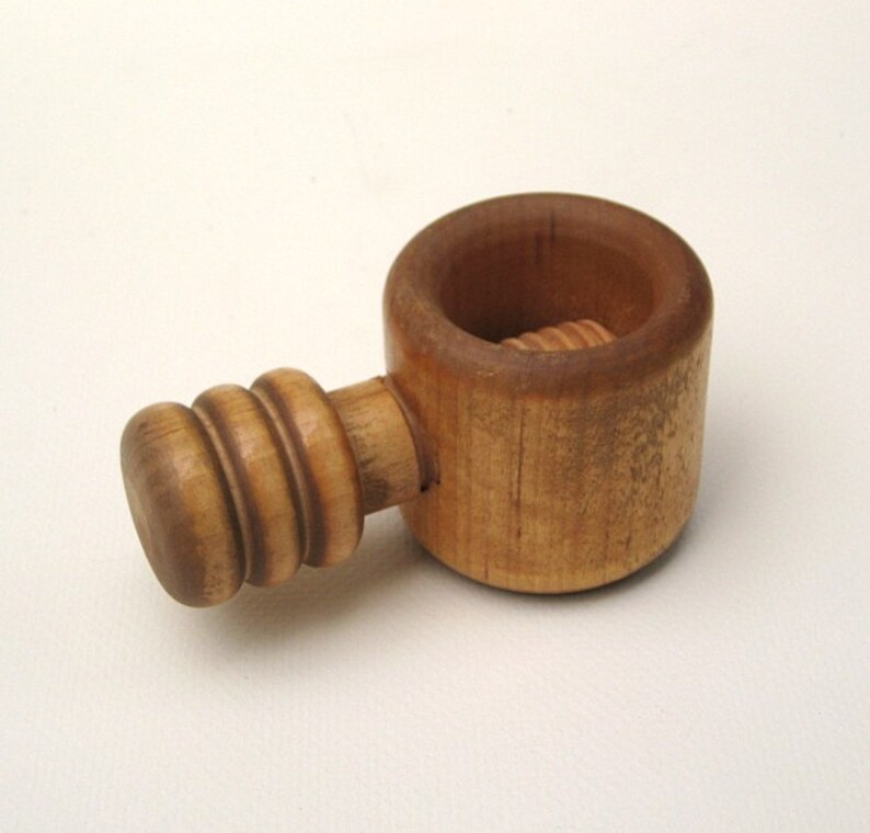 Vintage Wooden Screw Nutcracker Blond Wood Nut Cracker Etsy