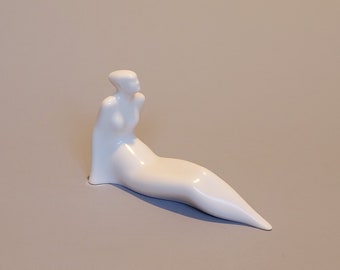 Stylized Nude Figurine Vintage White Porcelain Sculpture Luxe China Meito