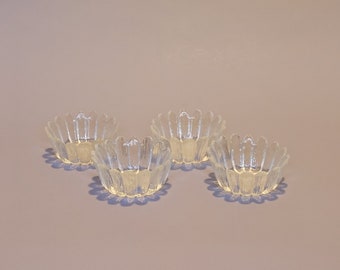 Holmegaard Textured Glass Flower Bowls Set of 4 Sidse Warner Small Salad or Dessert Size