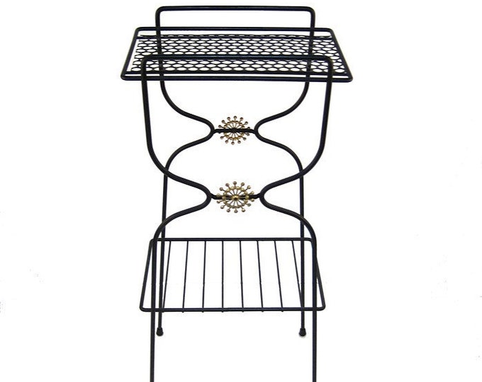 Mid Century Telephone Stand Modern Atomic Magazine Rack Etsy