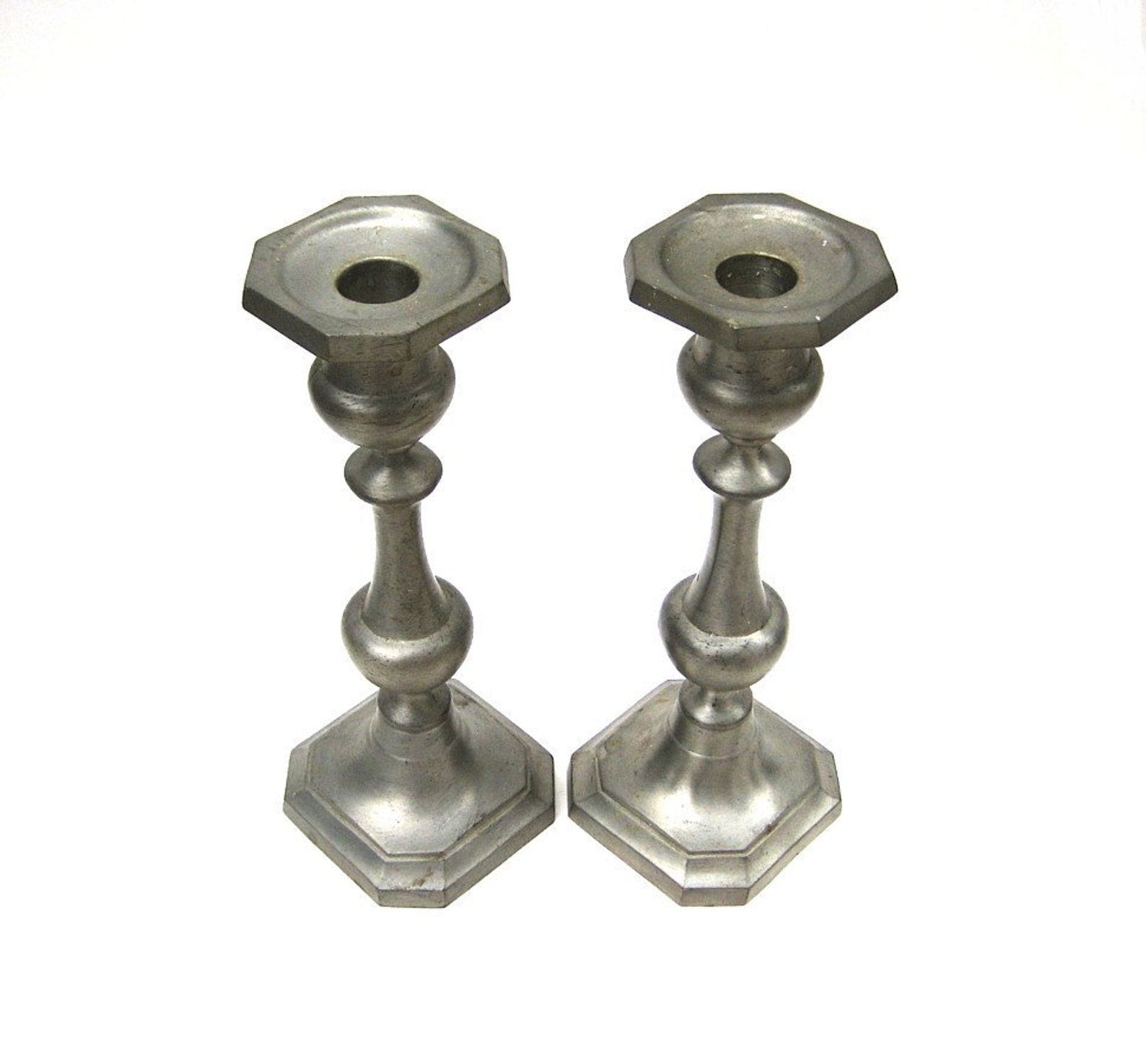 Vintage Towle Pewter Candlesticks Classic Pair of Candle Etsy
