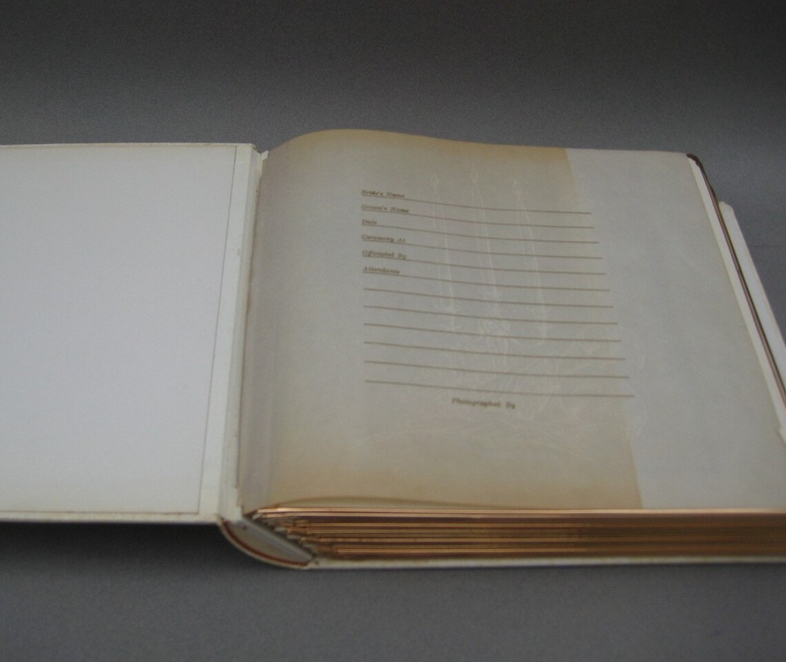 Vintage Leather Wedding Album Art Leather Perma Bound Album Etsy