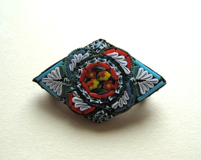 Antique Mosaic Brooch Made in Italy Etsy
