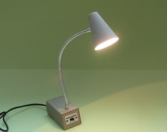 Vintage Task Light Light Gray Desk Lamp With Gooseneck Tensor Etsy