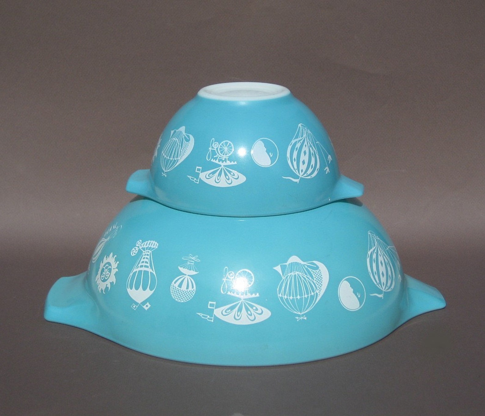 Pyrex Hot Air Balloon Chip and Dip Bowl Set 1958 Etsy