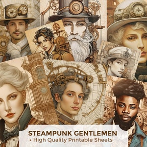 Steampunk Herren, druckbare Junk Journal Scrapbook Handwerk Papier Karte machen digitaler Download