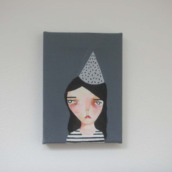 original small painting, canvas painting, mini painting, glum party