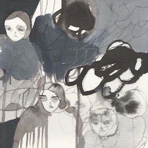 original painting on paper, 9x9&quot;