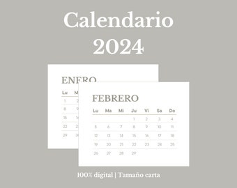 Calendario 2024 in spagnolo stampabile A4 2024
