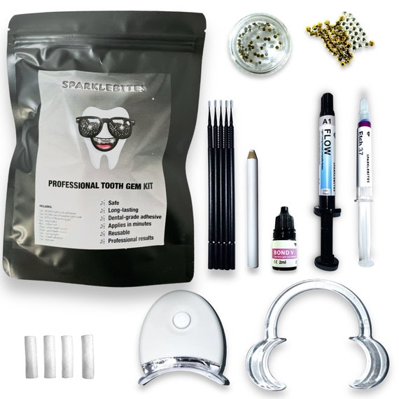 Professional Tooth Gem Kit: Swarovski Crystals, Dental-Grade Glue & UV Light