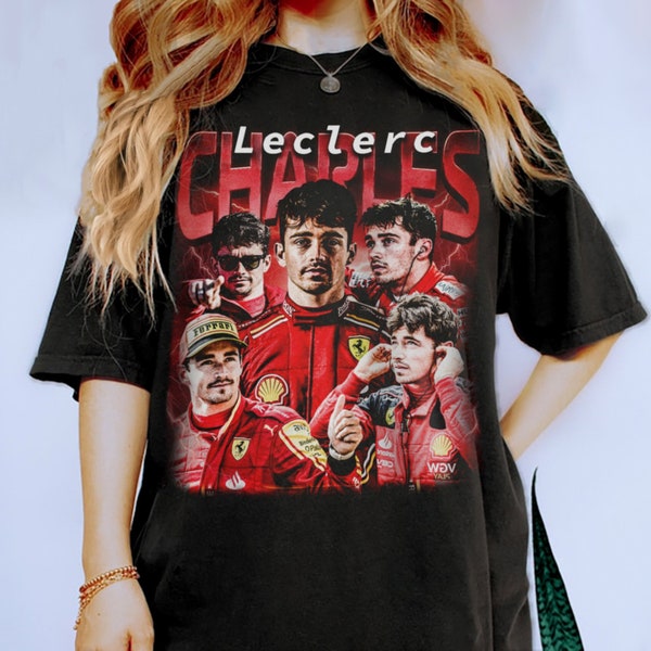 Vintage 90s Graphic Style Charles Leclerc Shirts, Scuderia Ferrari F1 Classic Retro Sweatshirt, Charles Leclerc Youth Tee For Man And Women