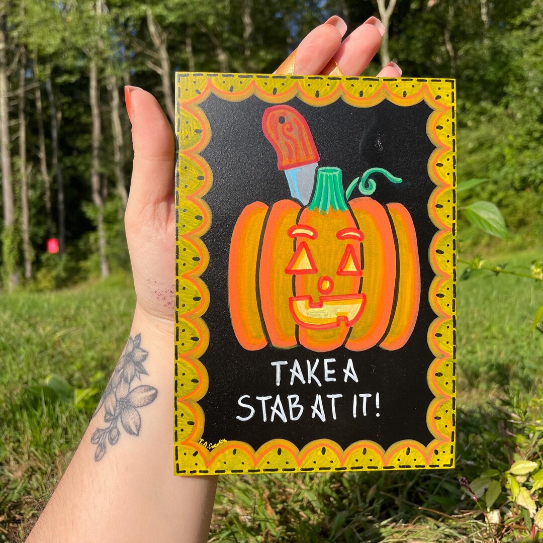Take A Stab at It! - A Halloween Wall Art Piece - Etsy