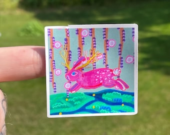 Running Jackalope Sticker