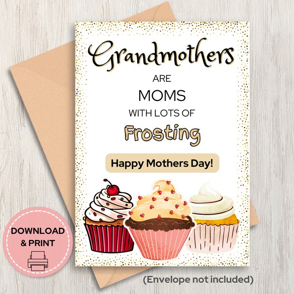 Printable Mothers Day Card For Grandma | Grandma Mothers Day Gift | Grandmother Card From Child