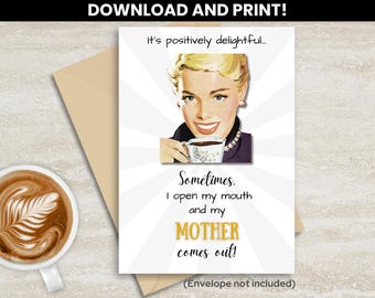 Mothers Day Printable Card from daughter | Printable Card Like mother like daughter | Mothers Day Card Funny | Mothers Day Card Sarcastic