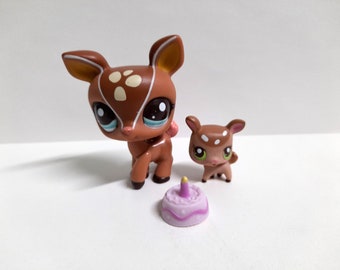 Littlest Pet Shop Hertenmama #2499 Baby #2500 Hasbro Lps