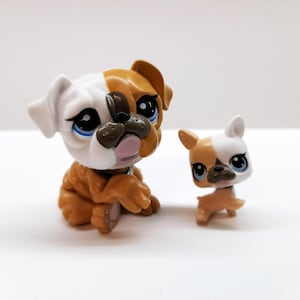 LPS Littlest Pet Shop LPS #3587 #3588 Mommy Bulldog Puppy Hasbro Authentic