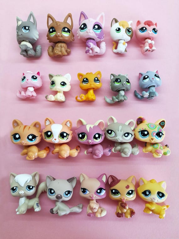 LITTLEST PETSHOP LPS #248 Hasbro Chat Chaton Cat Kitty Caramel Yeux Mauve & Rose EUR 11,90 - FR