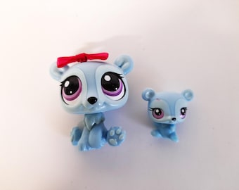 LPS Littlest Pet Shop Polar Bear #3581 #3582 Mommy / Baby Hasbro Authentic Vintage