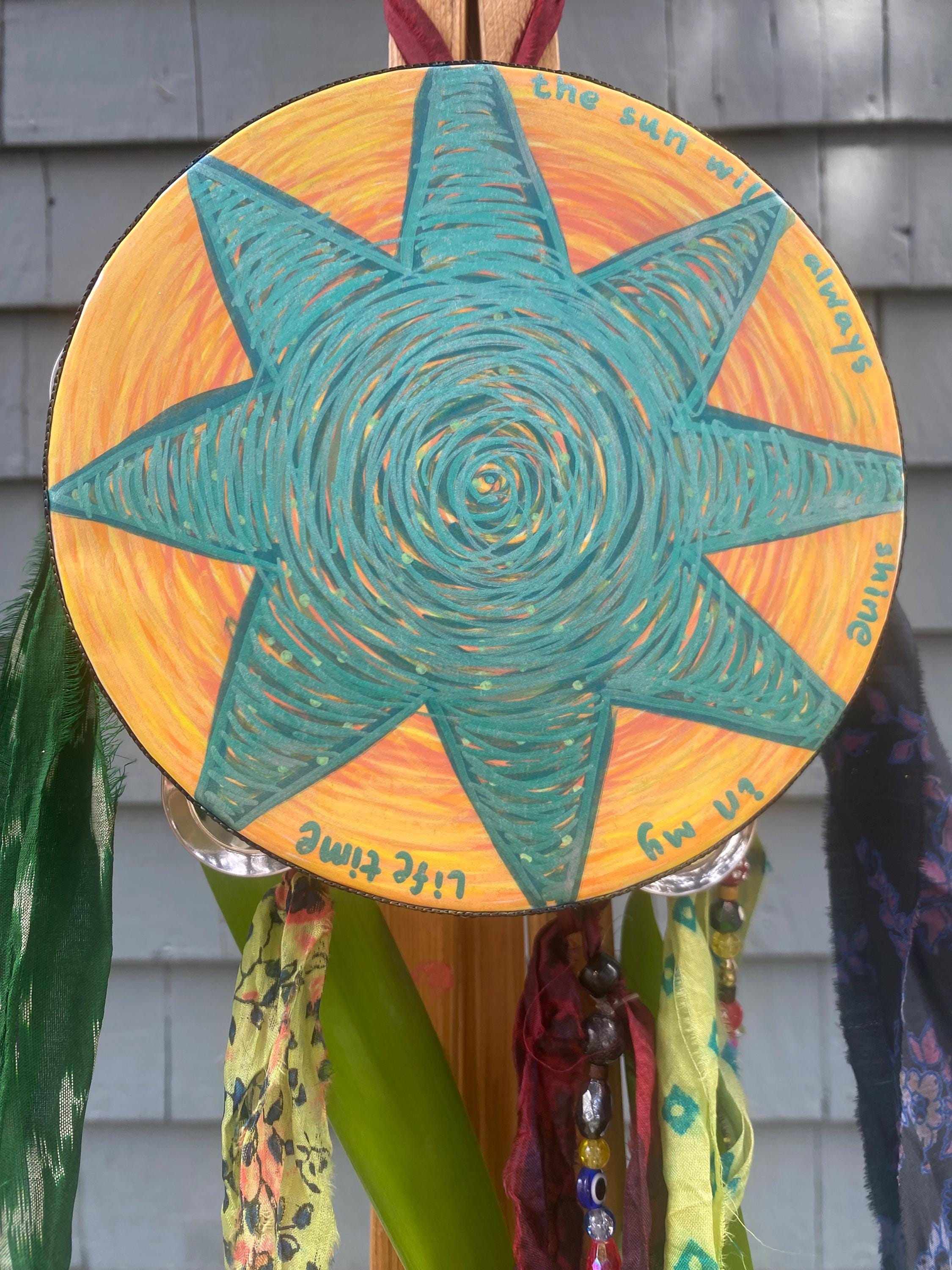 Sun Musical Instruments Hand Painted Tambourine Instrument: Sun - Etsy