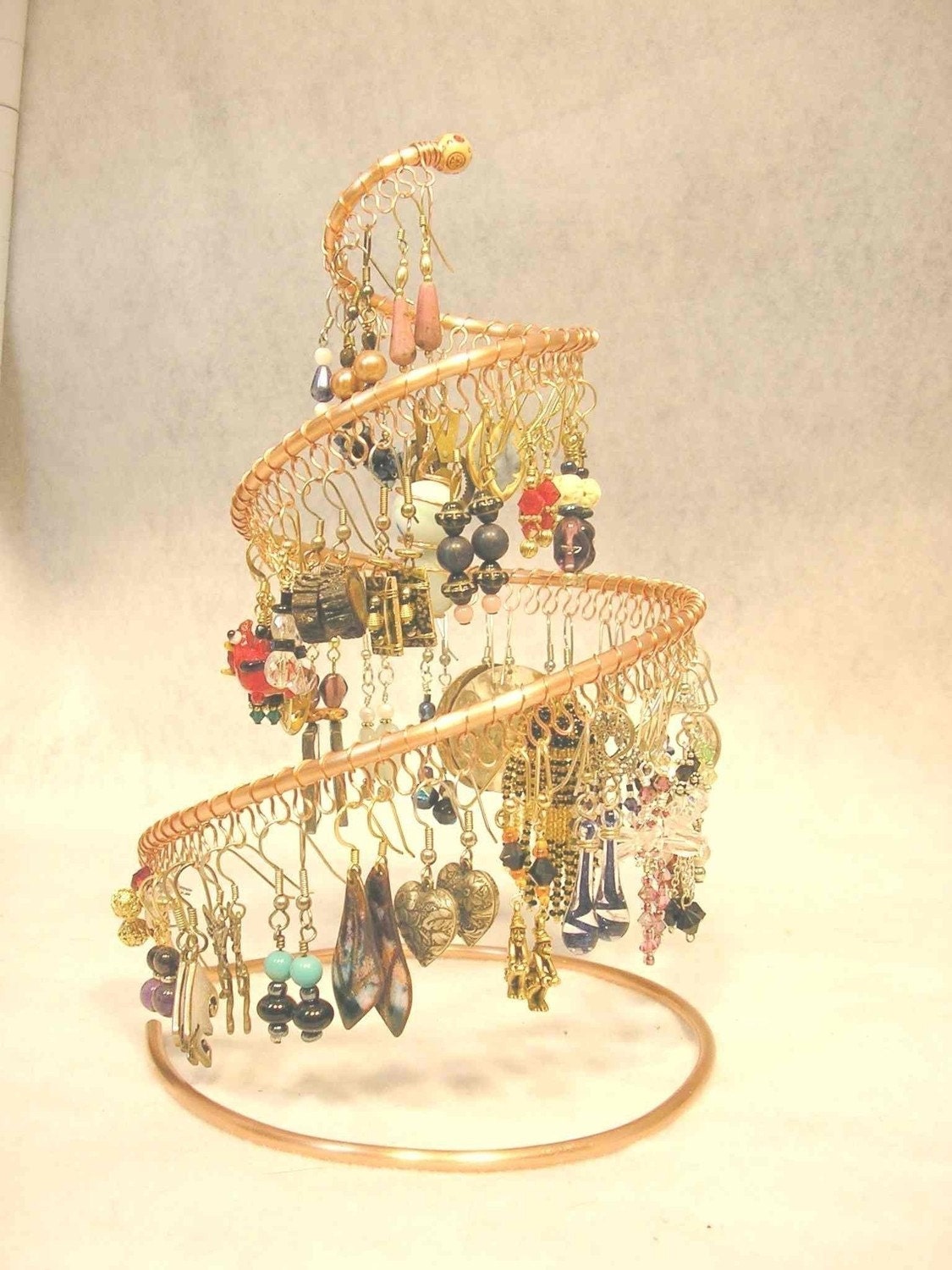 Medium copper earring holder / display / organizer / tree / stand