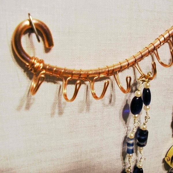 Large Copper Wall Necklace / Bracelet Holder Display Stand Organizer