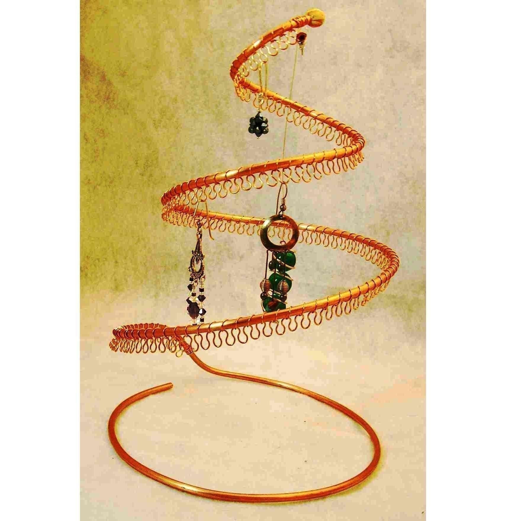 Large copper earring holder, display, organizer, tree, stand