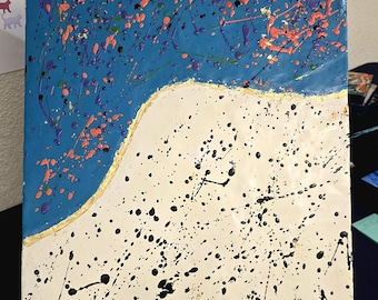 Speckles - encaustic wax painting.