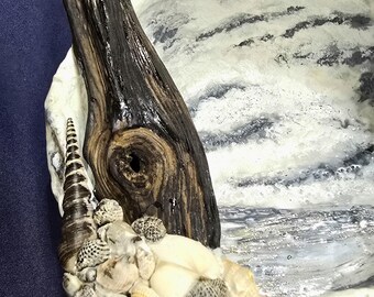 Sea storms - encaustic mixed media bowl