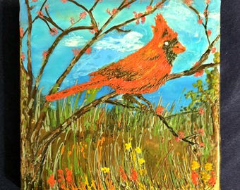 Spring Cardinal - original painting.