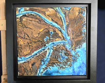 Terra Rustica IV - encaustic mixed media painting.
