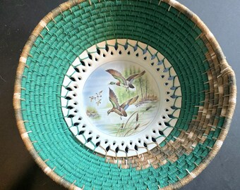 Duck decor basket - handmade bnasket