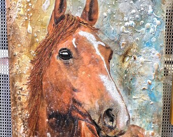 Bay Beauty -photo encaustic painting