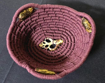 Handmade basket with handmade beads
