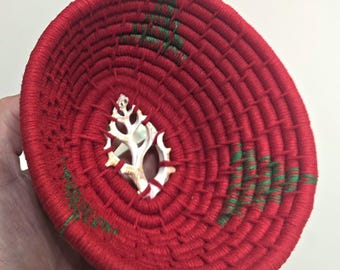 Christmas tree basket - handmade basket.