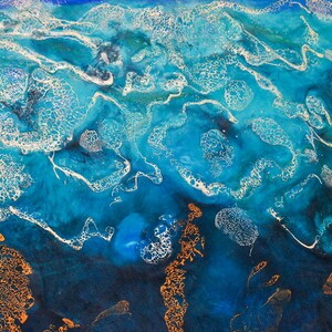 Soothing Blues I - encaustic wax painting