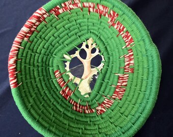 Christmas green handmade basket