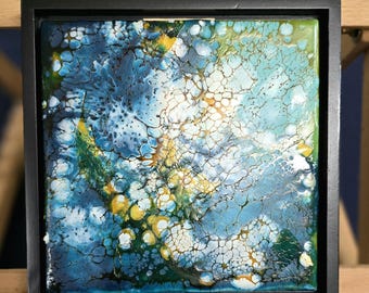 Coral Bubbles III - encaustic painting