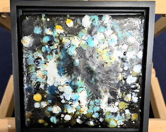 Moonlight madness II - encaustic painting.