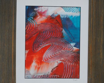 Turquoise mood I - abstract, cold wax and oil painting