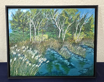 Bayou spring - encaustic painting