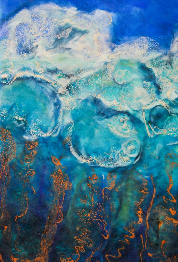 Soothing Blues II - Encaustic Wax Painting - Etsy